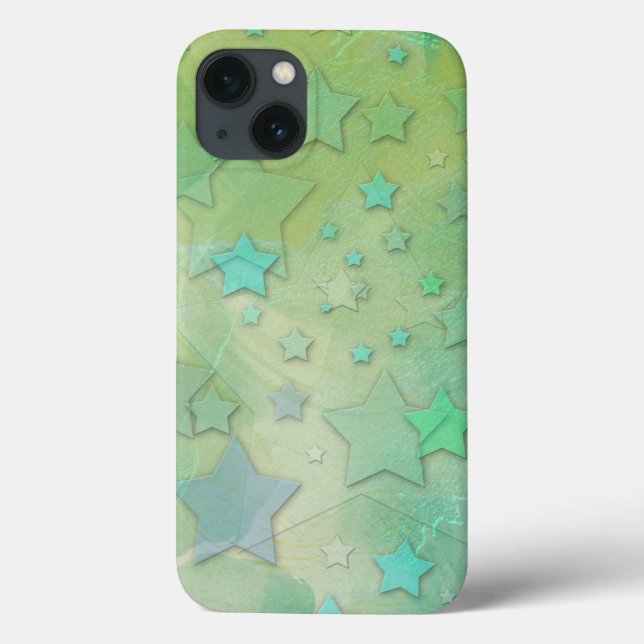 Estrelas de Aquamarine Arte Moderna Celestial (Verso)
