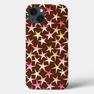 Estrelas de cetim, rosa no chocolate