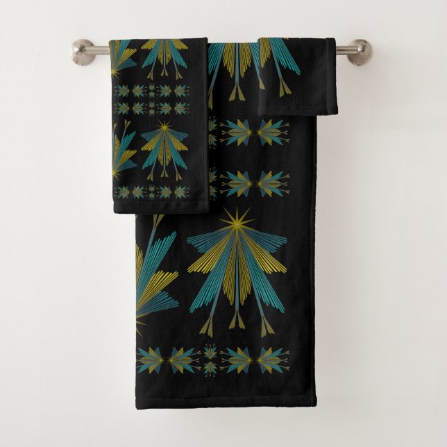 Estrelas de Fada Conjunto de Toalhas Banho Pretas (Insitu)