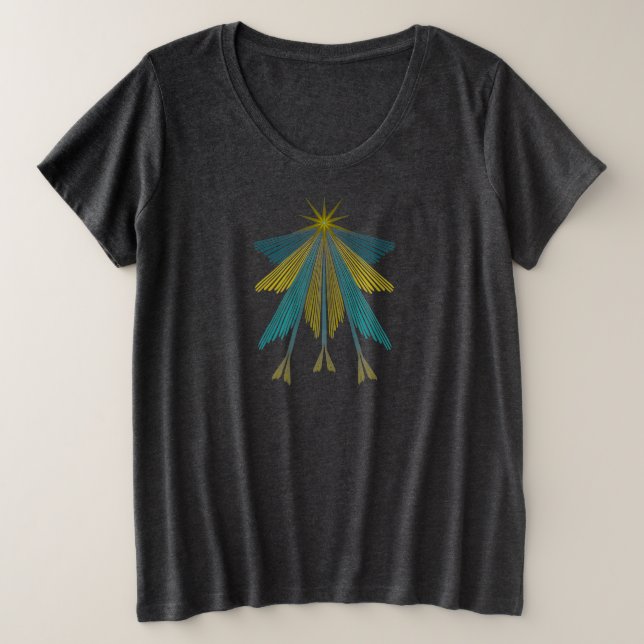 Estrelas de fada e T-Shirt de porte feminino (Frente do Design)