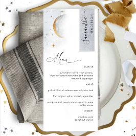Estrelas de Lua Celestiais Elegantes, Menu com Nom
