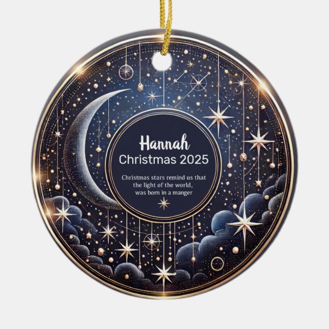 Estrelas de Natal Enfeite Personalizado  (Frente)