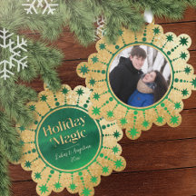 Estrelas de Natal Festivas: Verde e Dourado