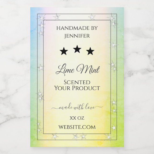 Estrelas de relva reluzente Rótulos de Produto Ama (Rótulo Único)