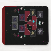 Estrelas do Mousepad Preto
