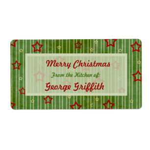 Estrelas do Natal da cozinha das etiquetas