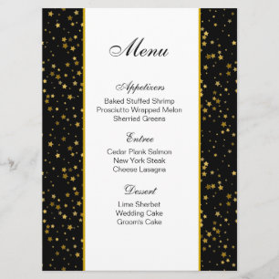 Estrelas do Ouro da placa de menu