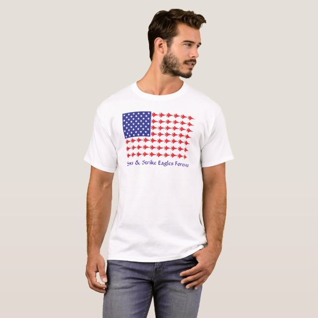 Estrelas dos homens & da greve de Eagles camisa (Frente Completa)