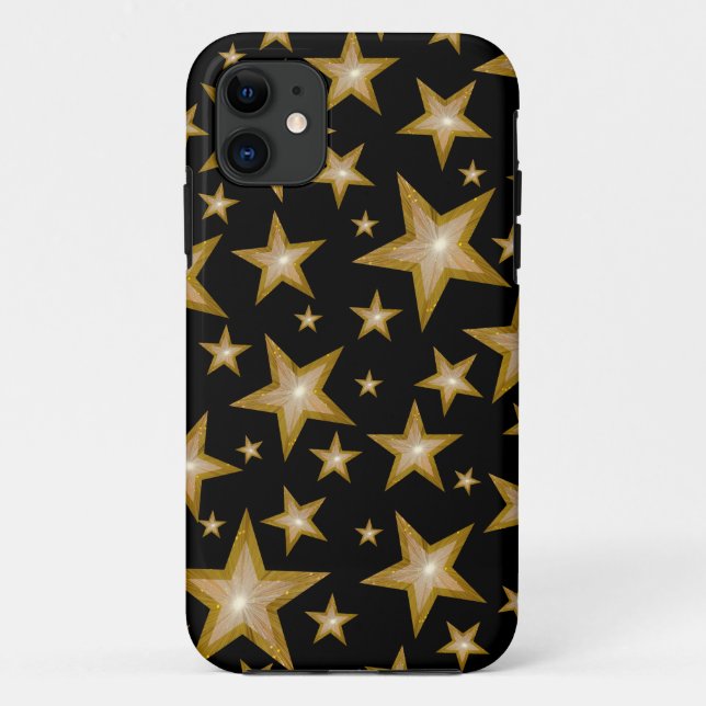 Estrelas "Douradas" capas de iphone preto (Verso)