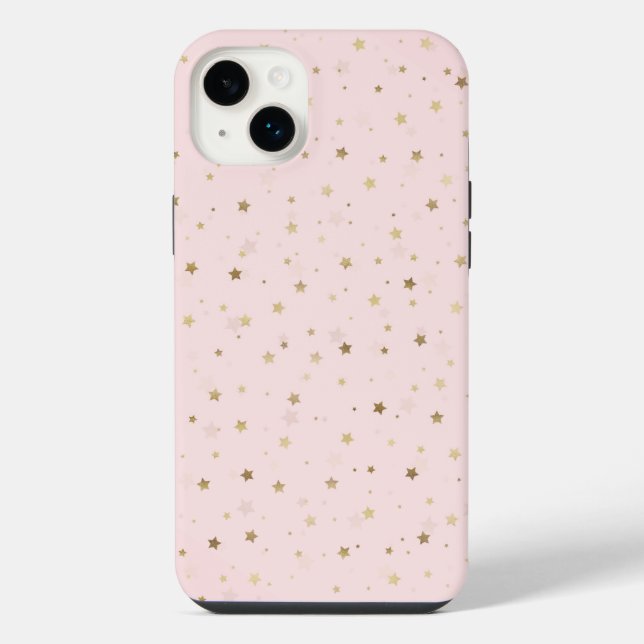 Estrelas Douradas com Design de Gradiente Rosa (Verso)