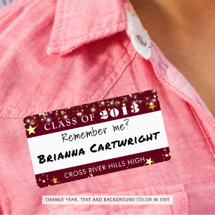 Estrelas Douradas do Maroon Nome de etiqueta de Re