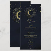 Estrelas Douradas Menu de Casamento Sol Explosão L