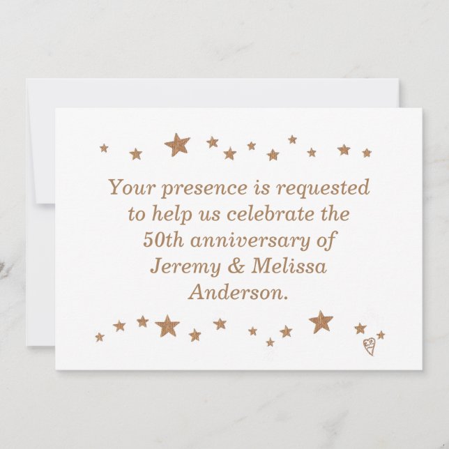 Estrelas Douradas vivas - Convites de 50 anos (Frente)