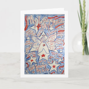 Estrelas e Cartão Anjo de Stripes