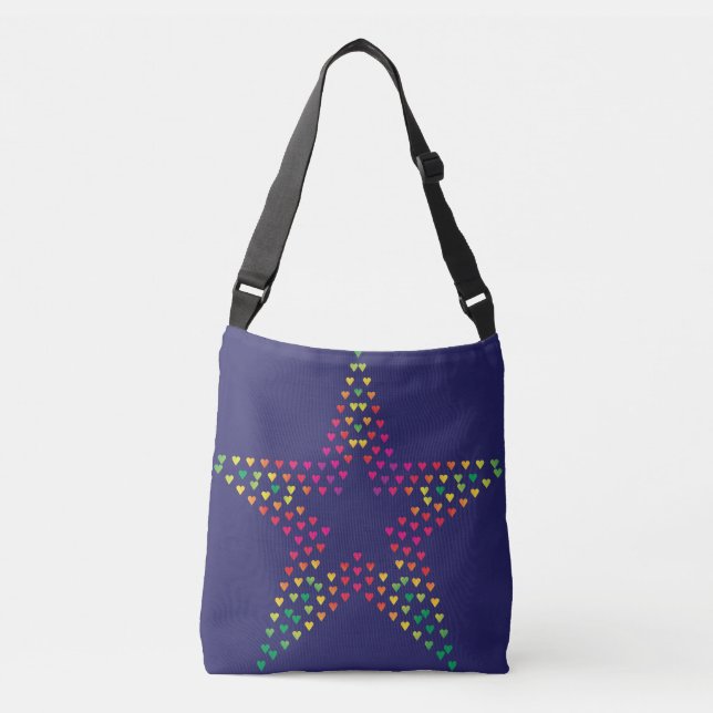 estrelas e corações em tote bag (Frente)