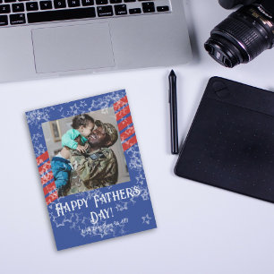 Estrelas e Stripes Cartão com fotos Dia de os pais