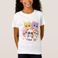 Estrelas Espumantes e Camisetas Cute Animal Faces