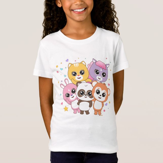 Estrelas Espumantes e Camisetas Cute Animal Faces (Frente)