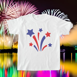 Estrelas fogos-de-artifício feriado t-shirt bonit