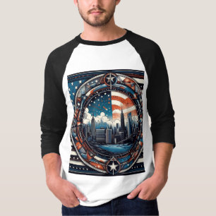 "Estrelas, Listras e Estilo: Camiseta Tendência In