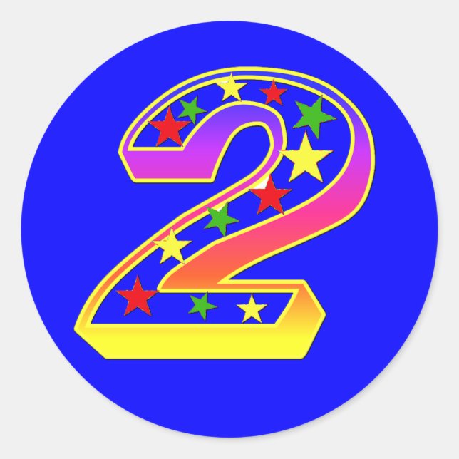 Estrelas Número 2 Autocolantes (Frente)