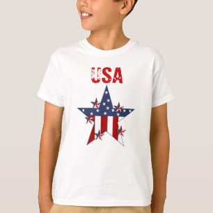Estrelas Patriotas de Meninos da T-shirt nos EUA