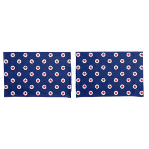 Estrelas Patriotas Red White Blue USA Set Pillowca