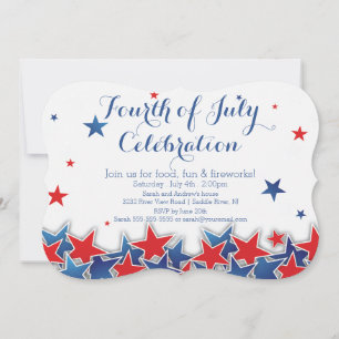 Estrelas patrióticas 4ns do convite de festas de