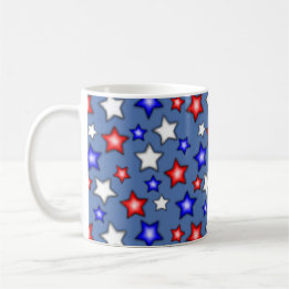 Estrelas Patrióticas - Caneca de Café Azul