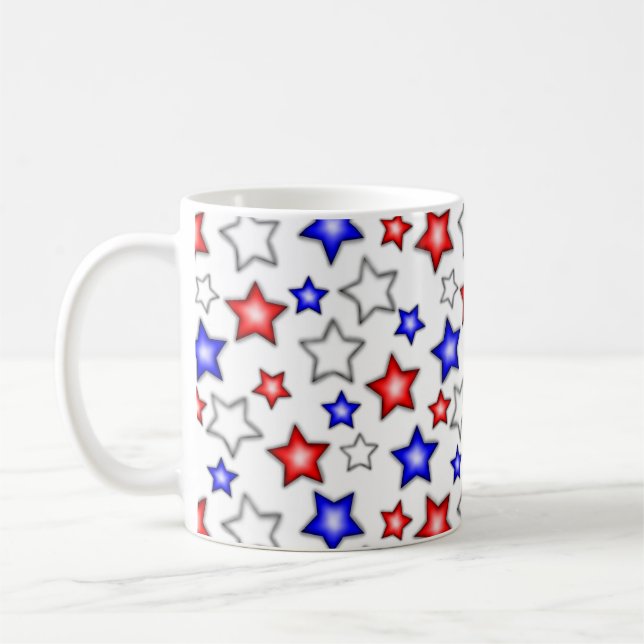 Estrelas Patrióticas - Caneca de Café Branco (Esquerda)