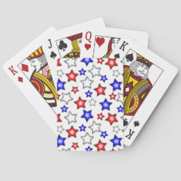 Estrelas Patrióticas - Cartas de Baralho Brancas
