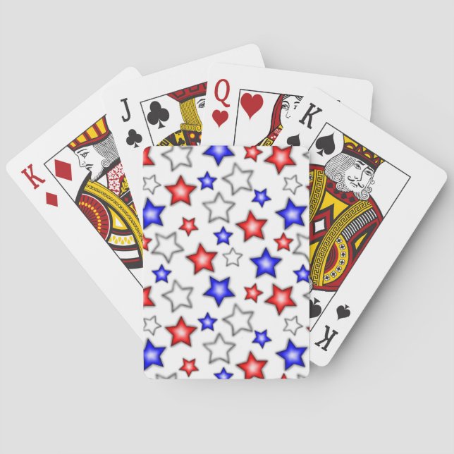 Estrelas Patrióticas - Cartas de Baralho Brancas (Verso)