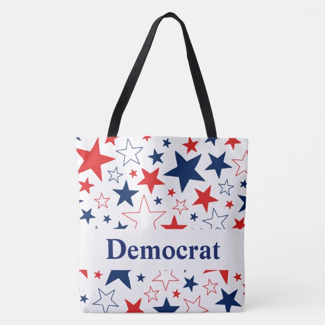 Estrelas Patrióticas Democratas Tote Bag (Frente)