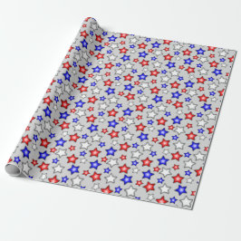 Estrelas Patrióticas - Papel de Embrulho Cinza Cla