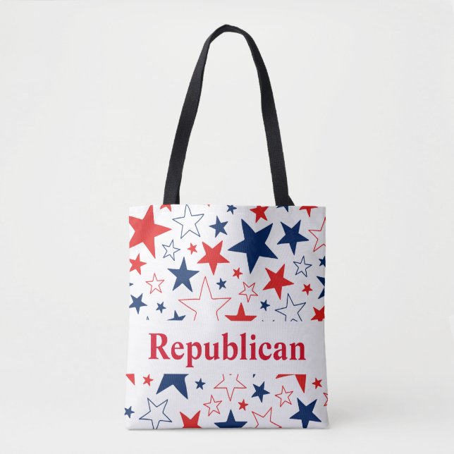 Estrelas Patrióticas Republicanas Tote Bag (Frente)