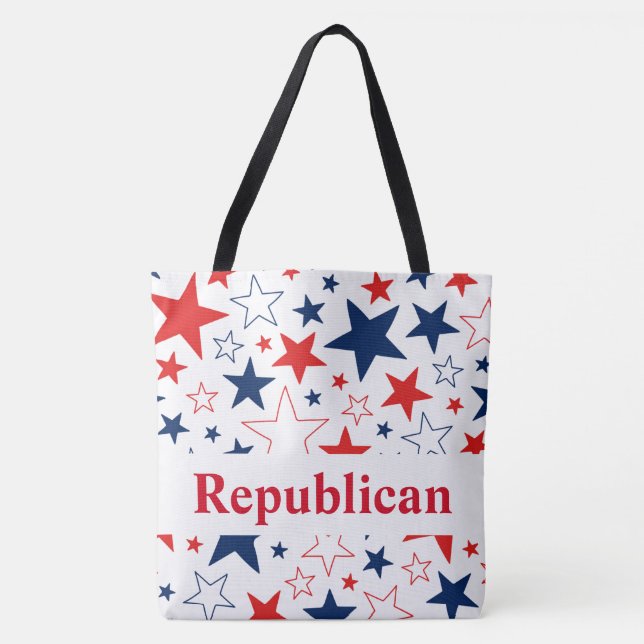 Estrelas Patrióticas Republicanas Tote Bag (Frente)