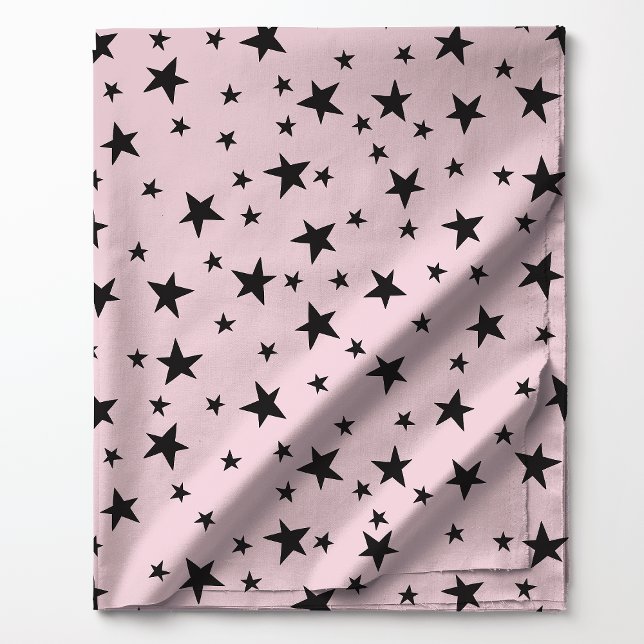 Estrelas Pretas em Tecido Celestial Rosa Pastel (Criador carregado)
