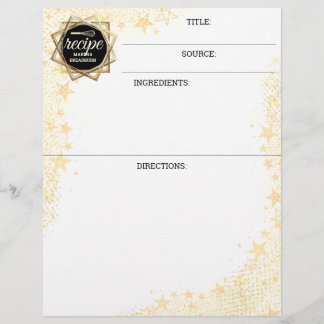Estrelas receitas personalizadas de livros de rece