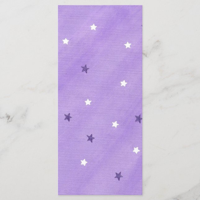 Estrelas roxas e brancas, Cartões de menu personal (Frente)