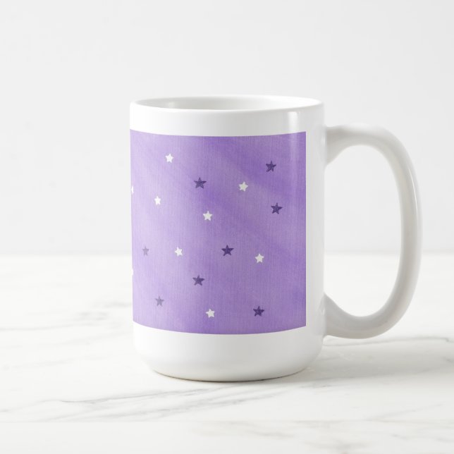 Estrelas roxas e brancas em canecas da lavanda (Direita)