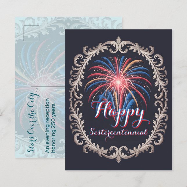 Estrelas Sobre a Cidade • Convite de Recepção 1776 (Frente/Verso)