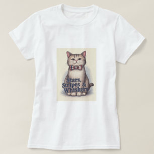 Estrelas, Stripes e Whiskers - Camiseta Gato Patri