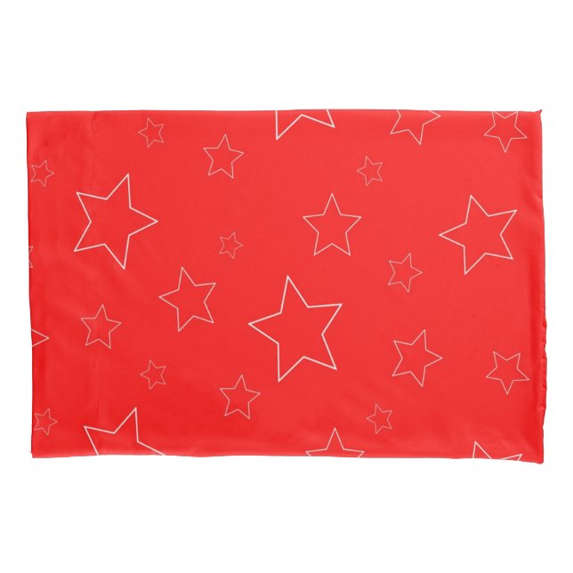 Estrelas Vermelhas Pillowcase (Frente)