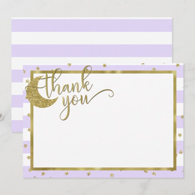 estrelinha brilhante cartão de agradecimento lavan (Frente/Verso)