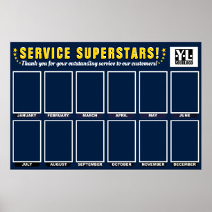 estrelos funcionário do poster de exibição de foto