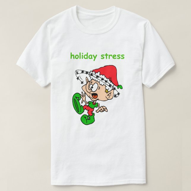 Estresse de Férias Fresco de Camisa de Natal Engra (Frente do Design)