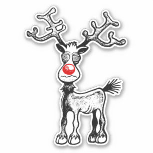Estressmas de feliz com Rudolph, o adesivo de rena
