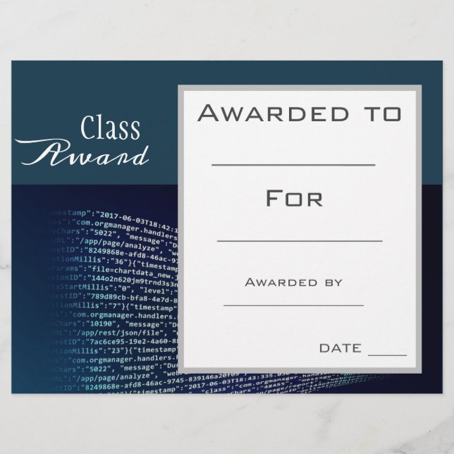 Estudante de prêmio de classe e tecnologia (Frente)