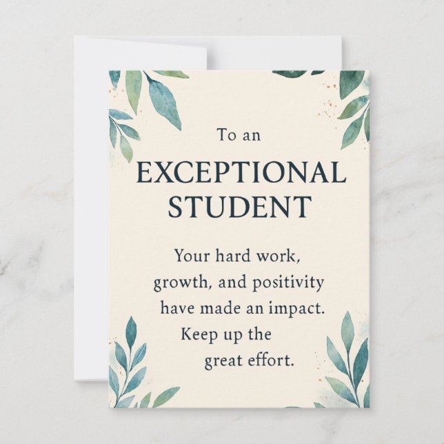 Estudante excepcional - Apprec de professor inspir (Frente)