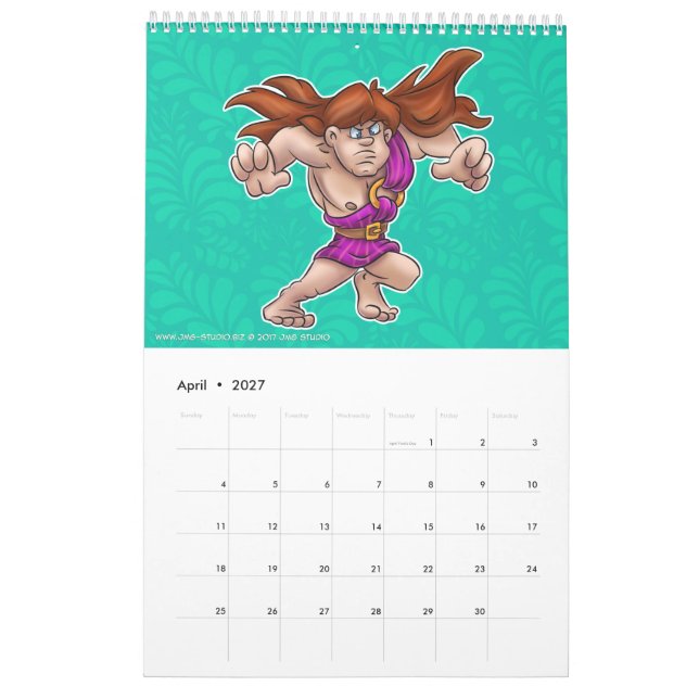 estúdio 2017 do calendário JMG dos desenhos (Abr 2027)